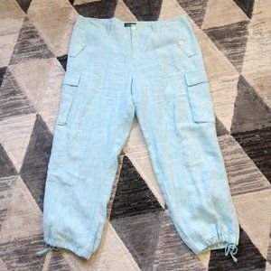 Ralph Lauren Pants Blue Linen Cargo Trousers